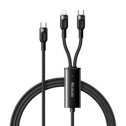 CABLE MCDODO 2 EN 1 100W 5A 1.2M USB-C a TIPO C + (CABLE LIGHTNING CON LED) (CA8780)